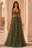 Aurora 3D Butterfly Lace Tulle Prom Dress
