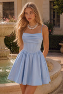 Thea Satin Corset Mini Homecoming Dress