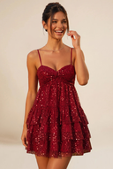 Seraphina Sequin Tiered Mini Homecoming Dress