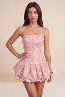 Seraphina Strapless Bubble Ruffle Corset Mini Dress
