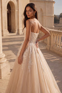 Liora Glitter Tulle Strapless Prom Gown