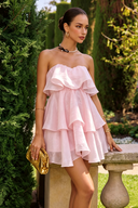 Marigold Strapless Layered Mini Dress