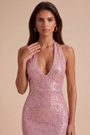 Cassiopeia Sequin Halter Prom Gown