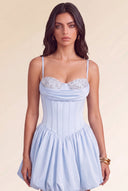 Aurora Beaded Puff Corset Mini Dress
