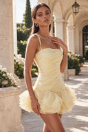 Marigold Multi-Tiered Ruffled Mini Party Dress