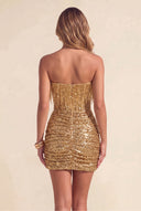 Sloan Strapless Sequin Fringe Mini Bodycon Party Dress