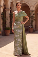 Vivian Asymmetric Floral Mother of the Bride Gown