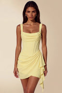 Liora Cowl Neck Corset Asymmetrical Mini Dress