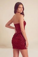 Cleopatra Sequin Strapless Corset Mini Party Dress