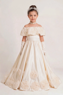Isabella Rose Off-Shoulder Flower Girl Gown