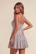 Piper Sequin A-line Mini Homecoming Dress