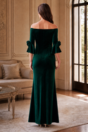 Graceful Off-Shoulder Velvet Mother-of-the-Bride Mermaid Gown