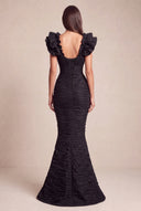 Cleopatra Deep V-Neck Ruched Mermaid Evening Gowns