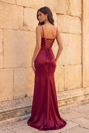 Elowen Satin Corset Slit Prom Dress