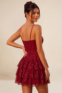 Seraphina Sequin Tiered Mini Homecoming Dress