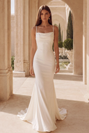 Valeria Cowl Neck Satin Mermaid Wedding Dress
