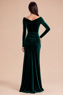 Marlowe Velvet Off-Shoulder Ruched Bridesmaid Dress