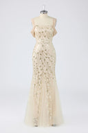 Valentina Off-Shoulder Botanical Beaded Mother of the Bride Gown