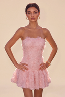 Seraphina 3D Floral Strapless Ruffle Mini Dress