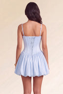 Aurora Beaded Puff Corset Mini Dress