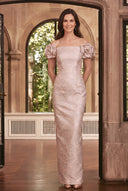 Valeria Off Shoulder Embossed Mother of the Bride Gowns