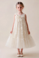 Seraphina Ivory Floral Tulle Flower Girl Dress