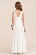 Ophelia Chiffon Ruched Elegant Flower Girl Dress