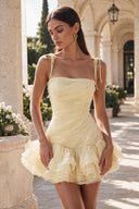 Marigold Multi-Tiered Ruffled Mini Party Dress