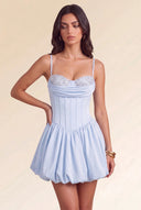 Aurora Beaded Puff Corset Mini Dress
