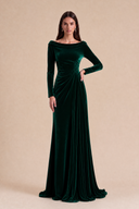 Marlowe Velvet Off-Shoulder Ruched Bridesmaid Dress