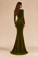 Charlotte V-Neck Ruched Velvet Bridesmaid Gown
