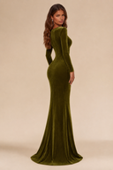 Charlotte V-Neck Ruched Velvet Bridesmaid Gown