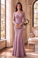 Seraphina Floral Lace Long Sleeve Mother of the Groom Gown