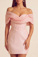 Cleopatra Off the Shoulder Sequin Mini Dress