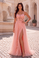 Rosalind Spaghetti Strap Floral Tulle Prom Gown