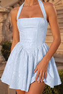 Celestina Jacquard Halter Corset Mini Dress