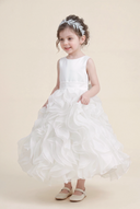 Elara Ruffled Tea-Length Flower Girl Dress
