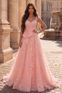 Elowen Lace Ballgown with Waist Bow Sash