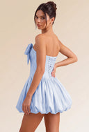 Primrose Bow Strapless Corset Bubble Mini Dress
