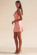 Valeria Satin Halter Mini Dress