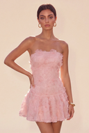 Seraphina 3D Floral Strapless Ruffle Mini Dress