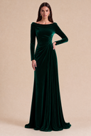 Marlowe Velvet Off-Shoulder Ruched Bridesmaid Dress