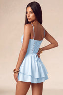 Seraphina Satin Layered Mini Homecoming Dress