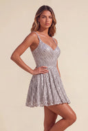 Piper Sequin A-line Mini Homecoming Dress