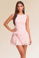 Loveland Boat Neck Bow Mini Dress