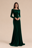 Marlowe Velvet Off-Shoulder Ruched Bridesmaid Dress
