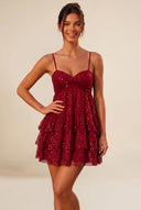Seraphina Sequin Tiered Mini Homecoming Dress