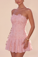 Seraphina 3D Floral Strapless Ruffle Mini Dress