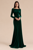 Marlowe Velvet Off-Shoulder Ruched Bridesmaid Dress