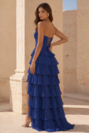 Cassiopeia Strapless Tiered Ruffle Prom Gown